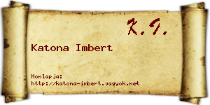 Katona Imbert névjegykártya